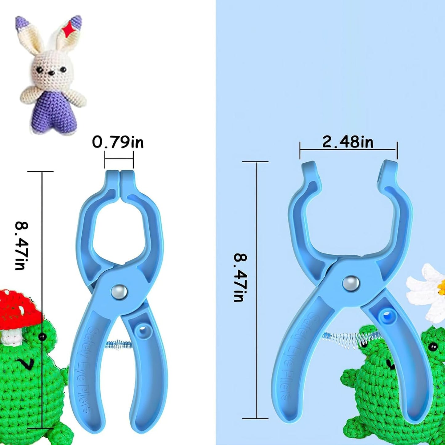 Safety Eyes for Crochet Tool,Crochet Eyes Tool,Safety Eyes Crochet Tools for Crochet & Stuffed 5-30mm,Safety Eye Tool Clamp,Auxiliary Tool for Attaching Safety Eye,Crochet Doll Safety Eye Snapper Tool