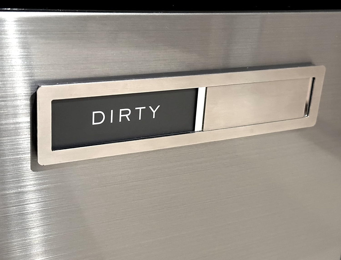 Dishwasher Magnet Clean Dirty Sign, Kubik Letters Premium Stainless Steel Grade 304, Kitchen Organizers and Storage Decor Accessories, Extra Adhesive Tapes Included.