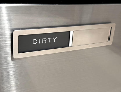 Dishwasher Magnet Clean Dirty Sign, Kubik Letters Premium Stainless Steel Grade 304, Kitchen Organizers and Storage Decor Accessories, Extra Adhesive Tapes Included.