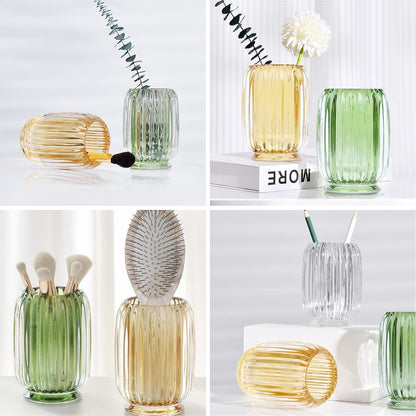DASITON Makeup Brush Organizer and Accessories Crystal Makeup Brush Holder Multifunctional Green
