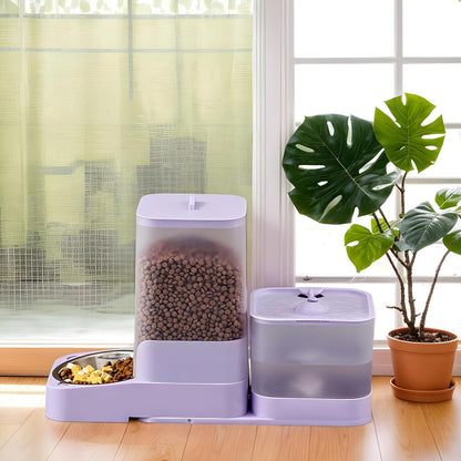 Automatic Cat Food Dispenser | Automatic Dog Feeder Large Breed | Drinker Waterer Large Capacity Pet Supplies, Storage Container for Kitten Puppy Feeding Watering