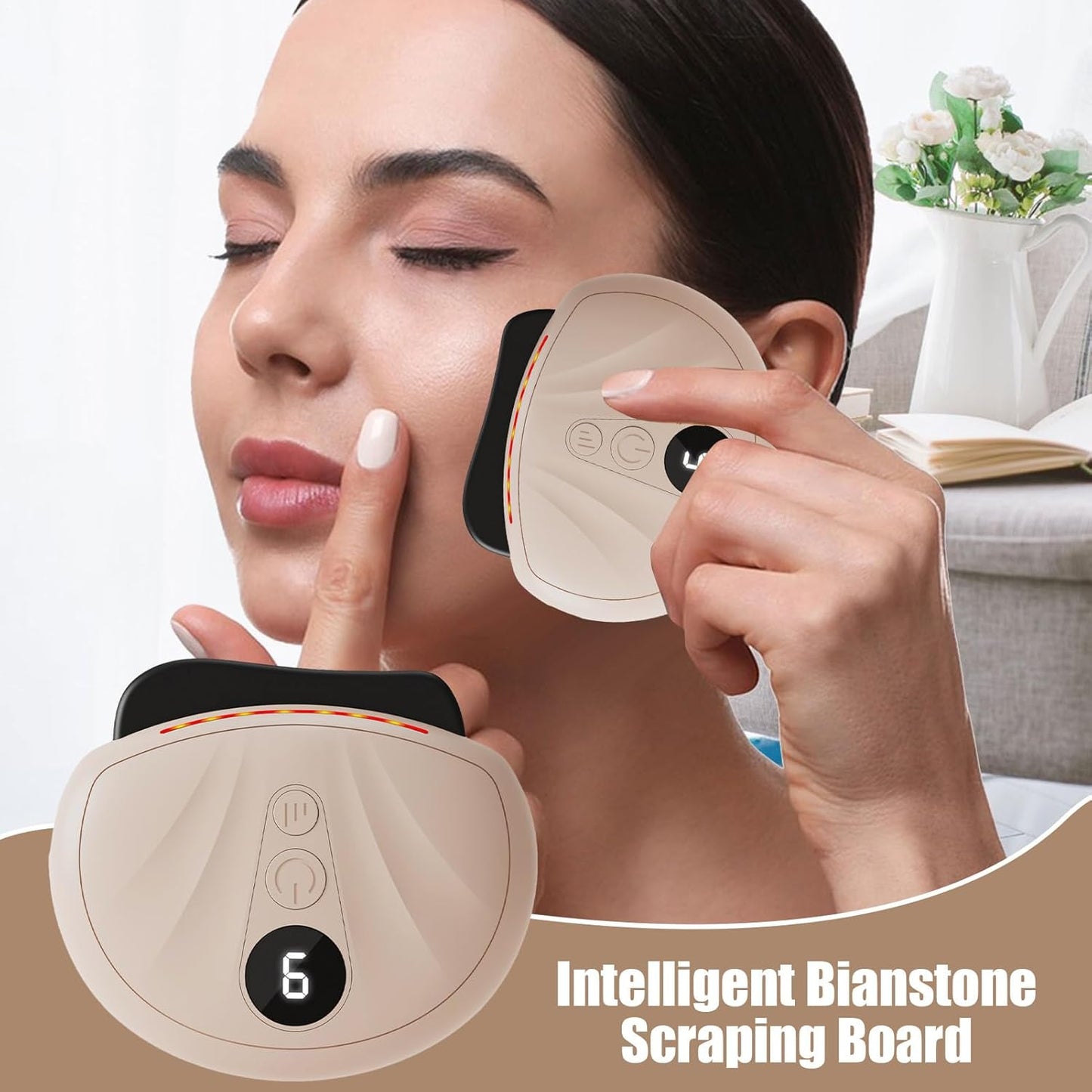 Electric Face Massage Tool - Thermal Multifunctional Face Lift Device Scraper,Electric Beauty Machine Scrubber For Double Chin And Skin Care
