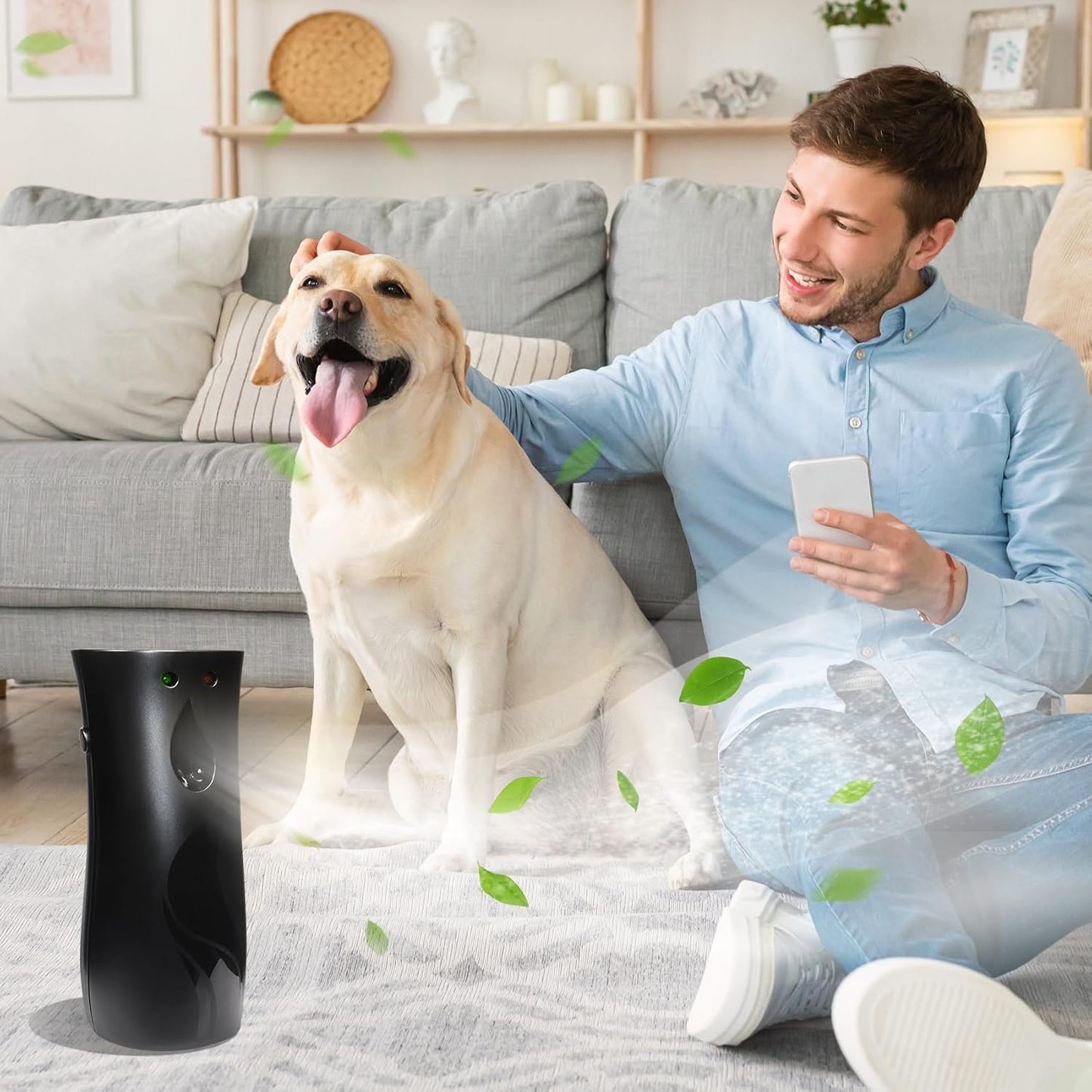 Auto Air Freshener Spray Dispenser,Free Standing or Wall Mounted,Timed sprayer with Remote control Adjustable Aromatherapy Machines for Home,Bathrooms,Offices,Hotels and Commercial Places (Black)