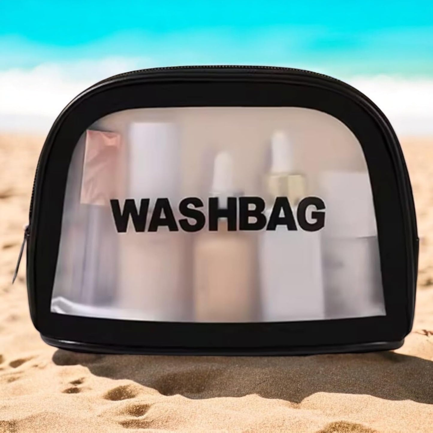 4 Washbag Bags 4 Colours Makeup Bags Travel Organizer Home Office School, 4 Color Light Blue White Pink And Black, Beauty Bags