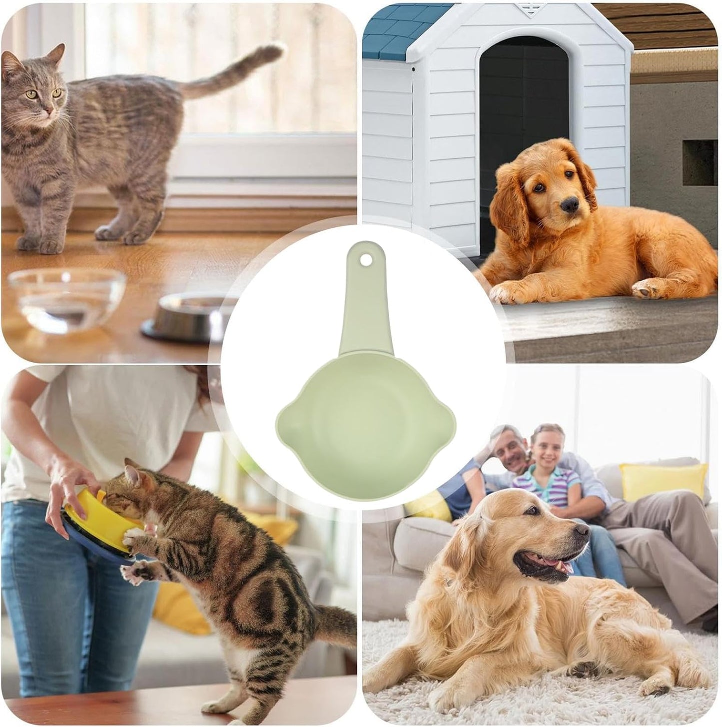 Gungtj Pet Food Scoop | Cute Adjustable Convenient Food Scoop | Measuring Cups, Cat Feeding & Watering Supplies For Wet, Grain, Cooking, Kitchen