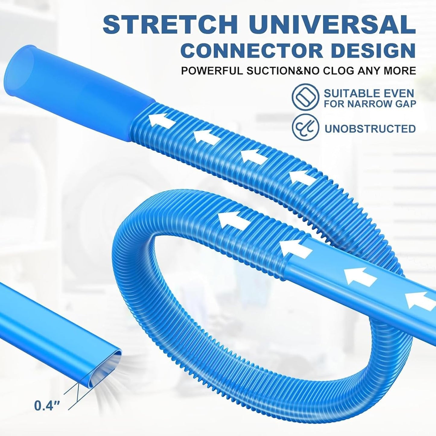 Dryer Duct Cleaning Kit - Vent Tool, Lint Brush | Vacuum Attachment with Flexible Rod Set For Pipe Trap Exhaust Hose Dust Removal Appliance Maintenance Safety Interior House Use Accessories