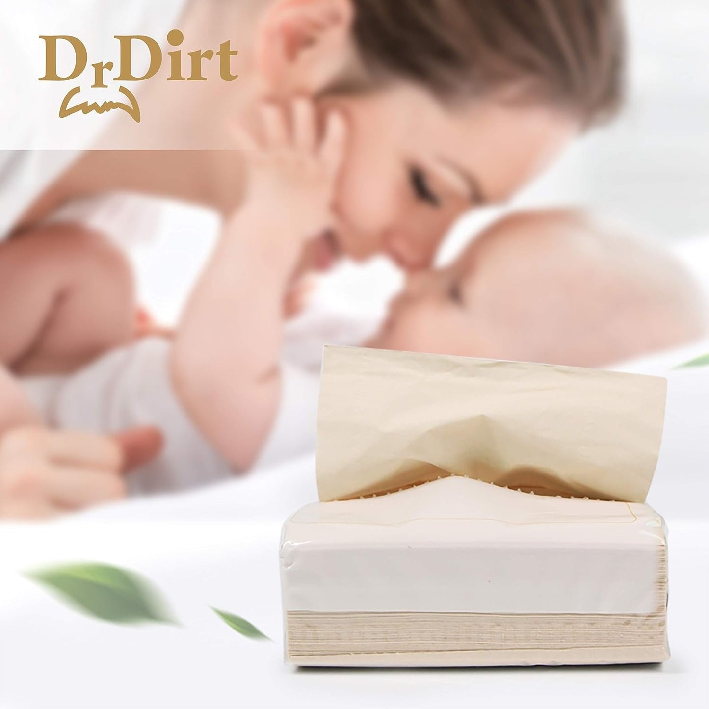 Dr.Dirt Bamboo Facial Tissues 36 Packs 110 tissues per Box Soft Eco-Friendly Natural Simple Design