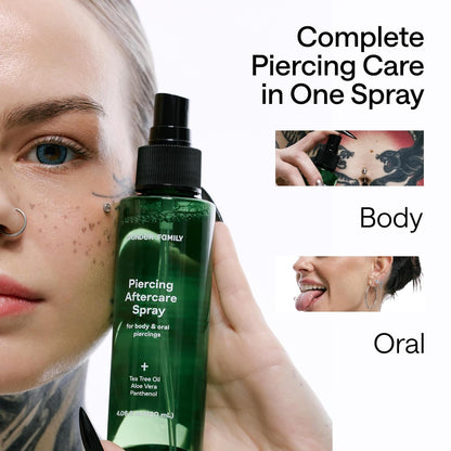 Piercing Aftercare Spray - Sterile Saline Solution for Piercings with Panthenol & Tea Tree Oil for Piercing Bumps - Lip, Body, Nose Rings, & Ear Piercing Cleaner - Keloid bump removal for piercings