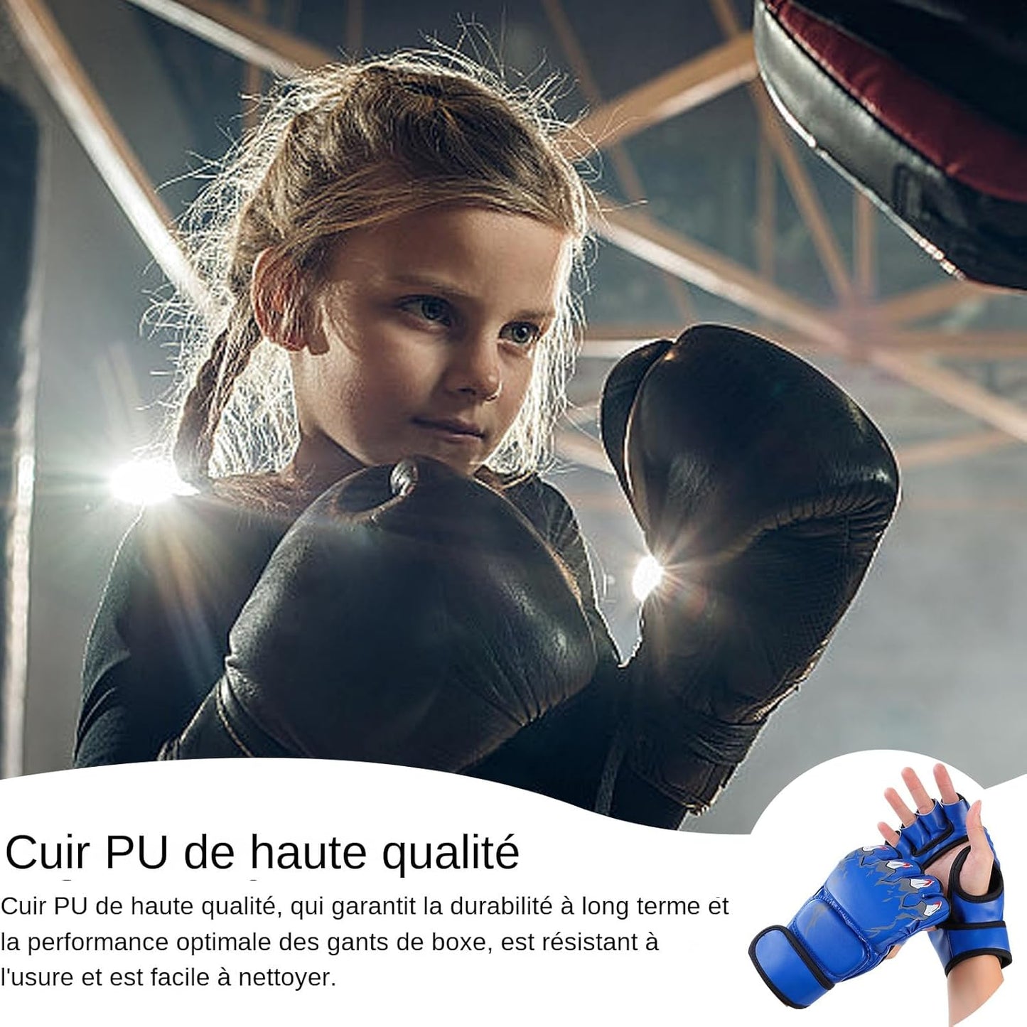 Boxing Gloves, Grappling Sparring Gloves, Half Finger Mitts, Adjustable Boxing Mitts, Wrist Support Gloves, Kickboxing Training Gloves, Gage Fighting Gloves, Punching Bag Workout Gear, Sparring Traini