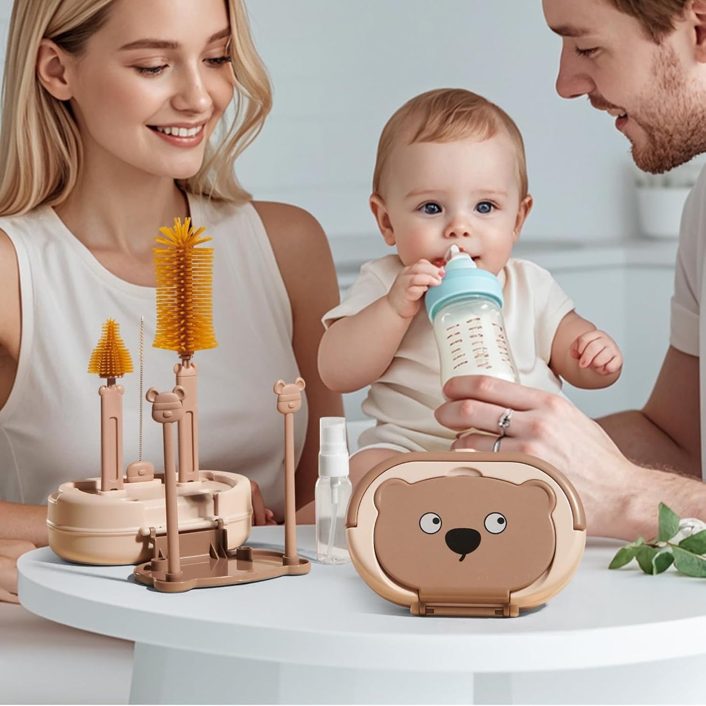 Baby Bottle Brush, Portable Cleaner Kit, 3.35in Nipple & Straw, Washing Tool Pipes, Food Boxes Set for Tumblers, Drinking Glasses, Essential Cleaning Accessories