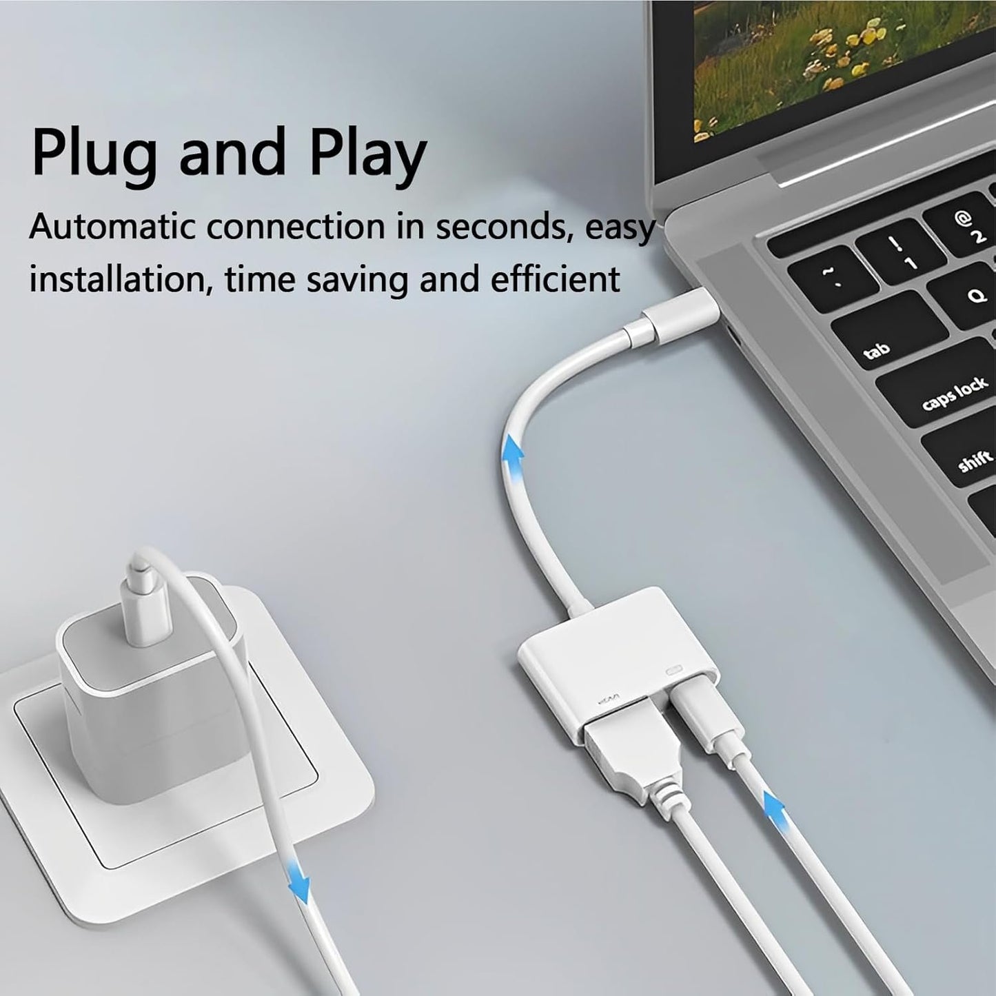 Lightning to HDMI Adaptor for Apple TV, 1 Pcs Cable for Apple Adapter to HDMI, 1080P Lightning for iPhone Digital AV Adapter, Video & Audio Sync Screen Converter for iPhone 14/13/12/11/X/XS