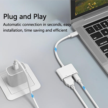 Lightning to HDMI Adaptor for Apple TV, 1 Pcs Cable for Apple Adapter to HDMI, 1080P Lightning for iPhone Digital AV Adapter, Video & Audio Sync Screen Converter for iPhone 14/13/12/11/X/XS