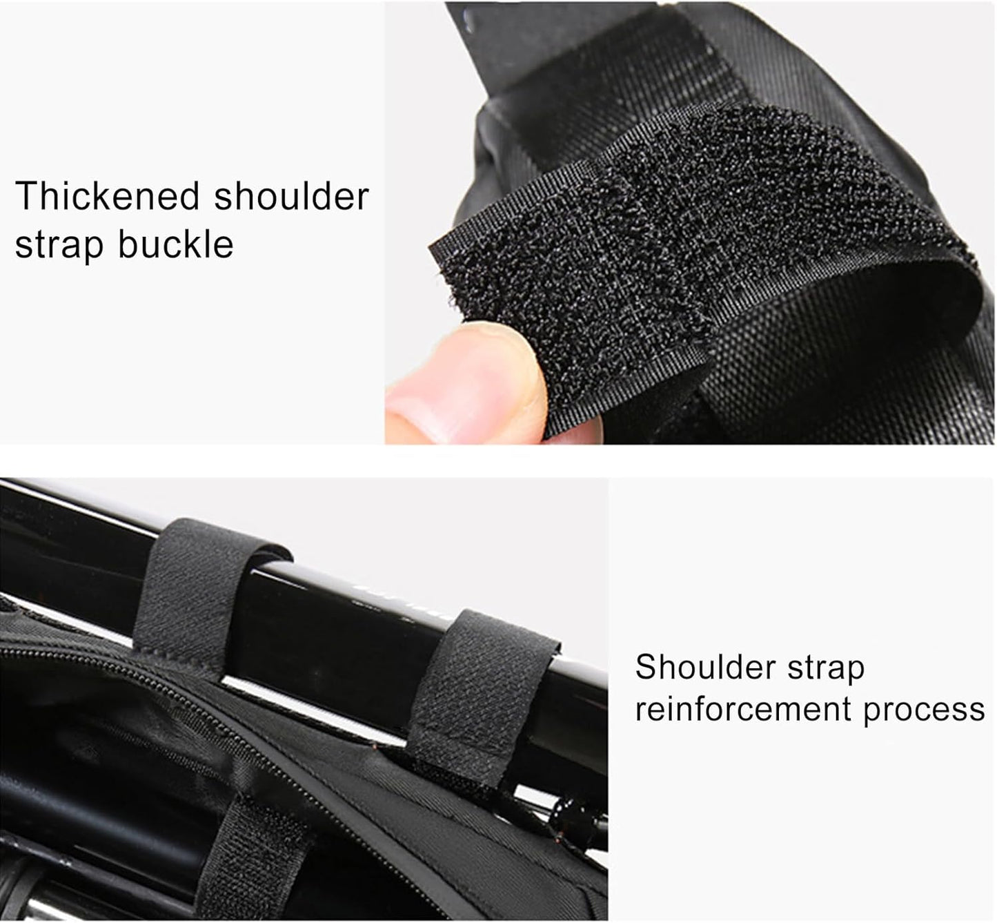 Cycling Pouch, Bikes Frame Bag, Water-Resistant Polyester Bicycles Handlebar Gear Bag, Secure Zipper Closure for Travel Outdoor Tools Keys Phone, 13.78 Inches Grey 1 Piece
