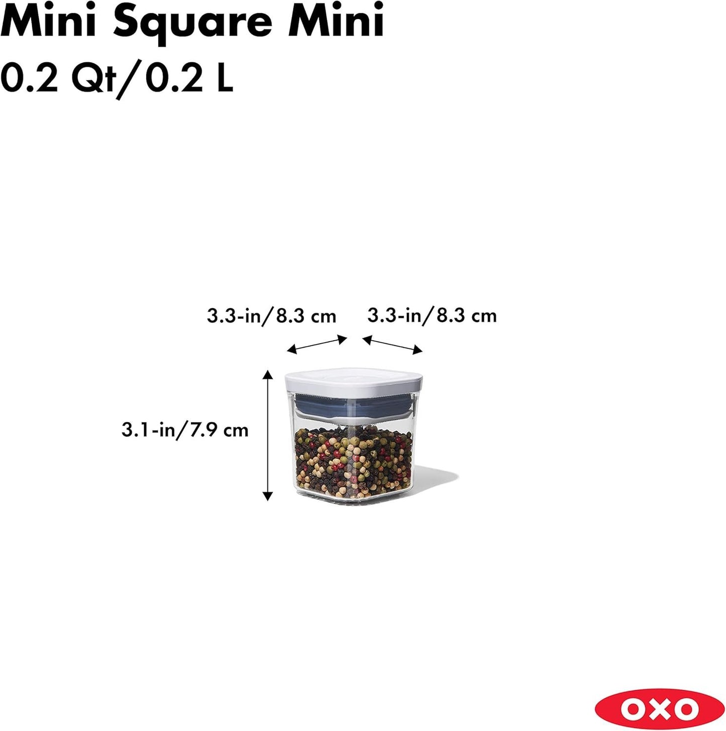 OXO Good Grips POP 2.0 4-Piece Mini Square Storage Container Set