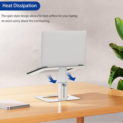 BESIGN Aluminum Laptop Stand, Ergonomic Adjustable Notebook Stand, Riser Holder Computer Stand Compatible with Air, Pro, Dell, HP, Lenovo More 10-15.6" Laptops (Silver)