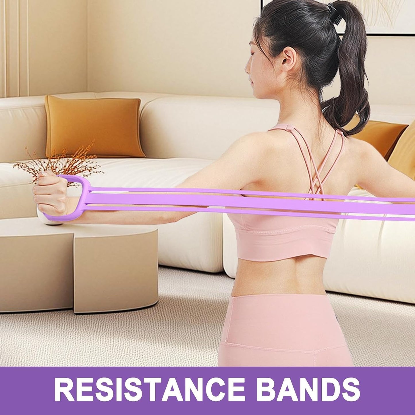 Workout Stretch Bands | Silicone Rope Resistance Stretch Bands | Workout Equipment, Home Gym Accessories, Strength Training for Yoga Pilates