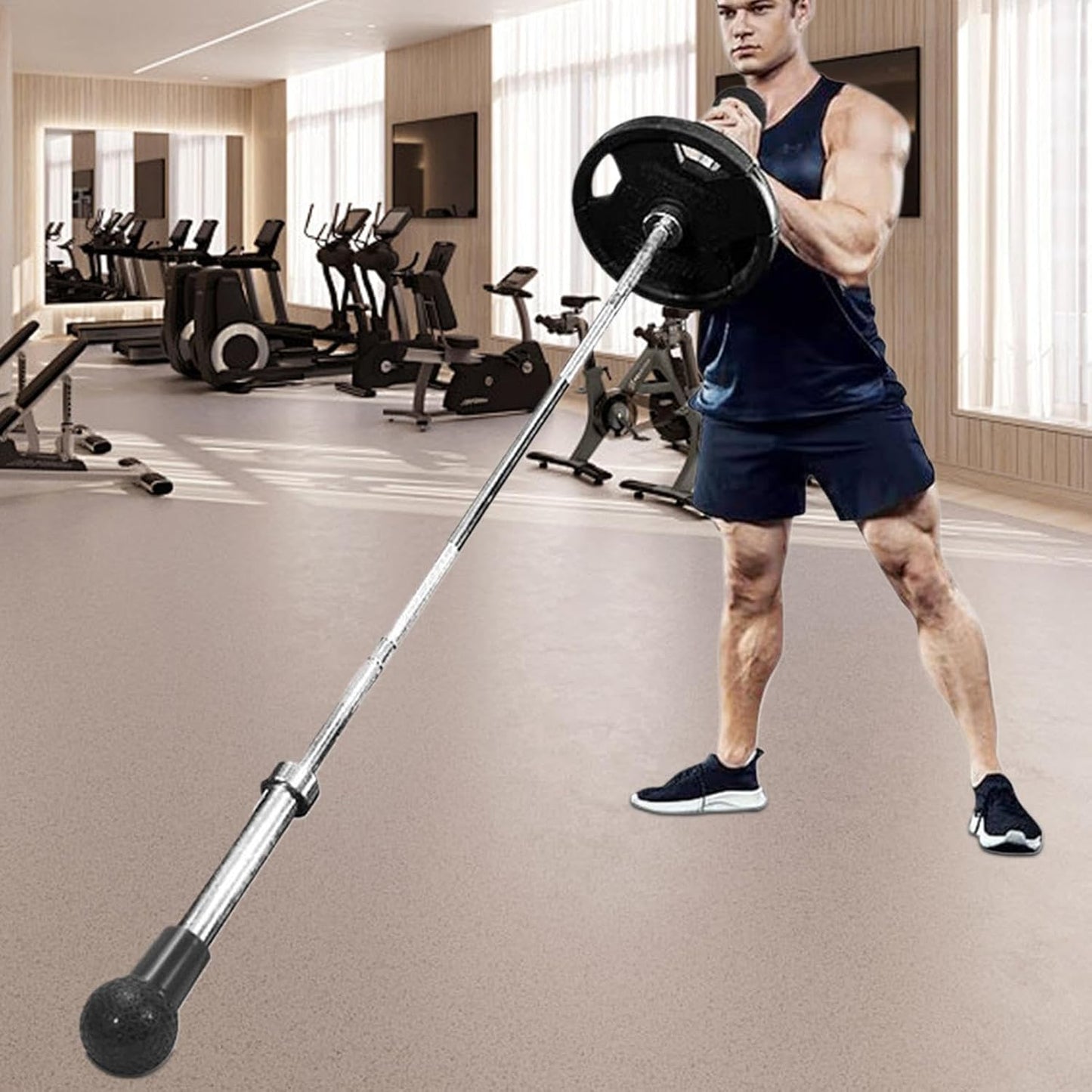 Attachment for Barbell | Gym Equipment T Bar Row Barbell Attachment,Natural Rubber Grip, 360 Rotation Home Gym Accessories for Full-Body Workout