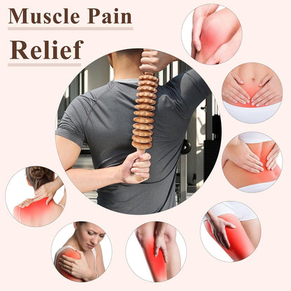 Wooden Massage Roller Wood Therapy Massage Tools Manual Massage Stick Lymphatic Drainage Massager for Maderoterapia, Anti-cellulite, Body Sculpting,Pain Relief(Curved)
