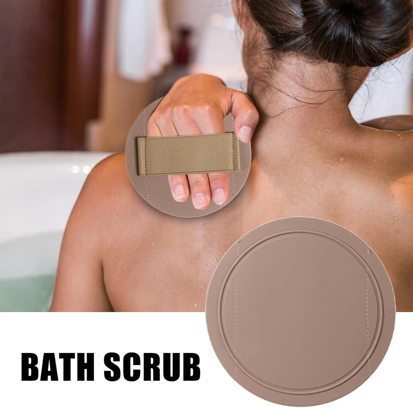 Silicone Body Scrubber, Shower Scrubbers Body, 5.31 x 0.08 inches Reusable Deep-Cleaning Exfoliator, Gentle Bathing Pad for Men Women Face Foot Back, Travel-Friendly Bathroom Accessory Tool