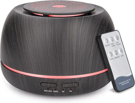 300ML Aroma Essential Oil Diffuser,8 Hours Wood Grain Cool Mist Aromatherapy Diffuser with Remote Control,USB-C Power Cable,Timer, 7 Color Light Changing Air Humidifier for Home,Bedroom