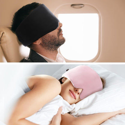 FRESHME Light Blocking Sleep Mask, Handmade Eye Shade Cover, Soft and Breathable Sleep Blindfold for Travel Flight Sleeping, Pink