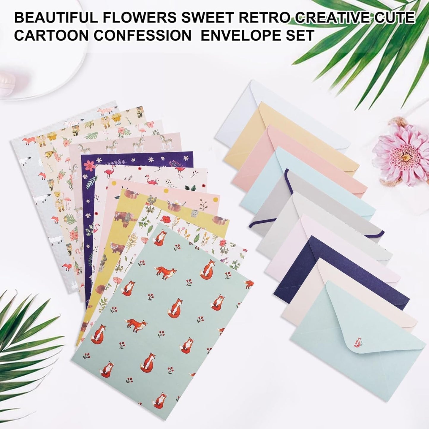 130Pcs Stationery Paper Set, 60Sheets Letter Papers and 30Pcs Envelopes with 40Pcs Sealing Stickers, Double-Sided Writing/Printing Stationery Letter Set