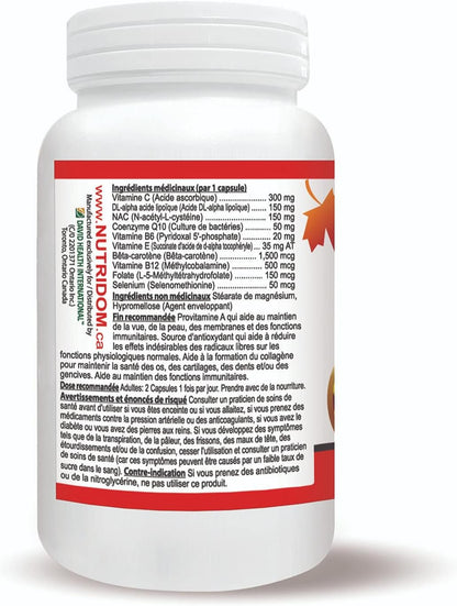 Nutridom Multi Antioxidant Formula – Broad Spectrum Antioxidant Supplement – Contains Coenzyme Q10, NAC, Alpha Lipoic Acid, Beta-Carotene, Vitamin B12, Vitamin B6, Vitamin E, Folate & Selenium - Non-GMO, Gluten Free, Vegetarian Capsules (60 Count)