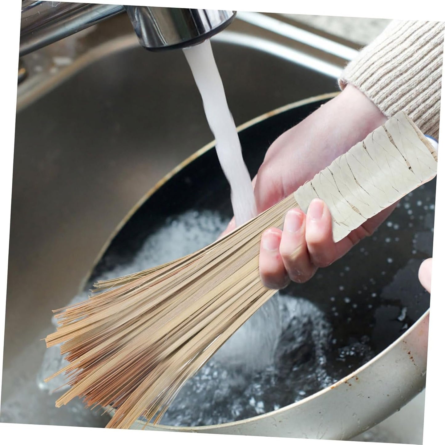 UTHCLO 2Pcs Pot Brush Kitchen Cleaning Tool Long Handle Scald Design