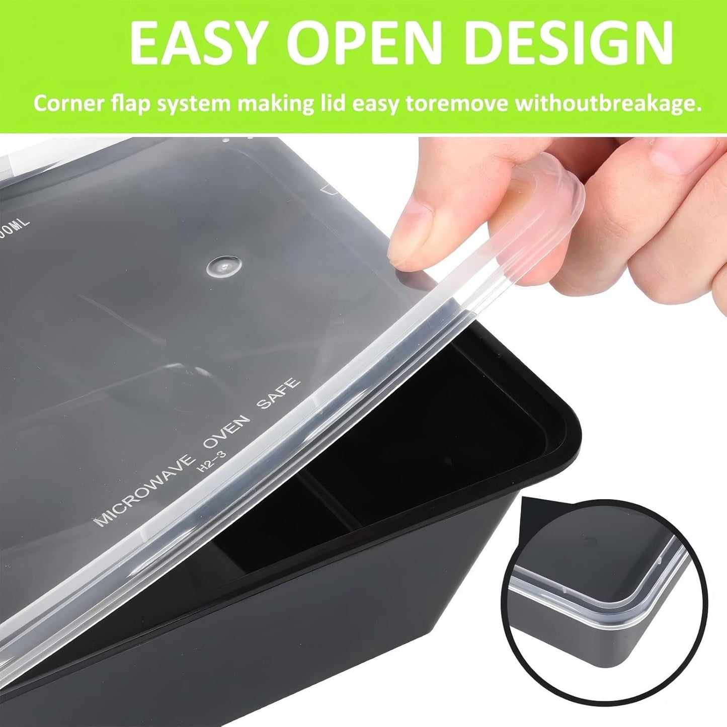 25 Pack (50-Piece) 750ML Meal Prep Containers Reusable with Lids, Sturdy Leakproof & Food Safe, Microwave, Freezer, Dishwasher Safe Food Prep Containers, to Go Take Out Plastic Food Storage