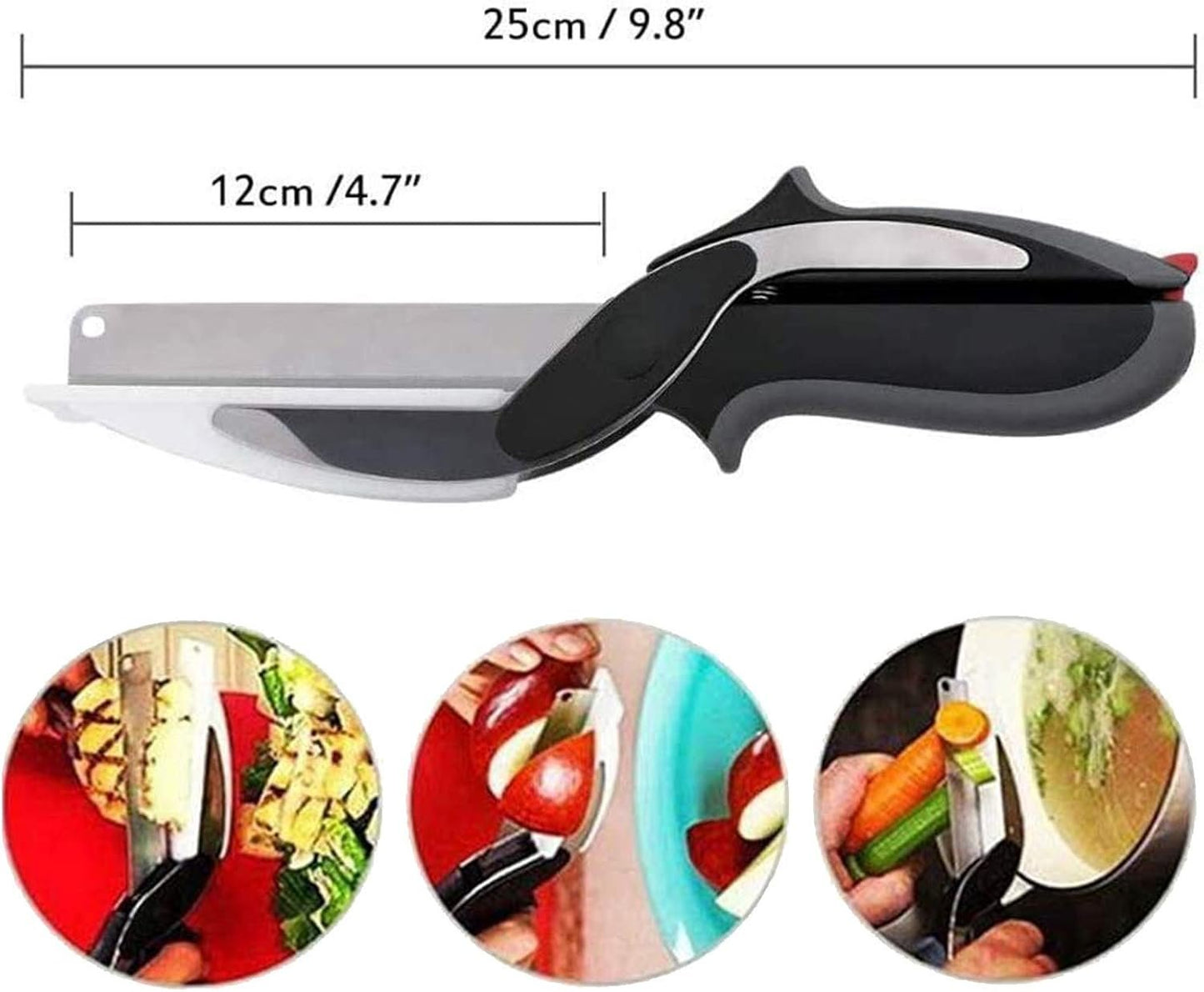 Kitchen Food Scissors,2 in 1 Smart Cutter Multifunction Stainless Steel Kitchen Shears for Vegetables Fruits Chopper,Food Scissors,Vegetable Slicer