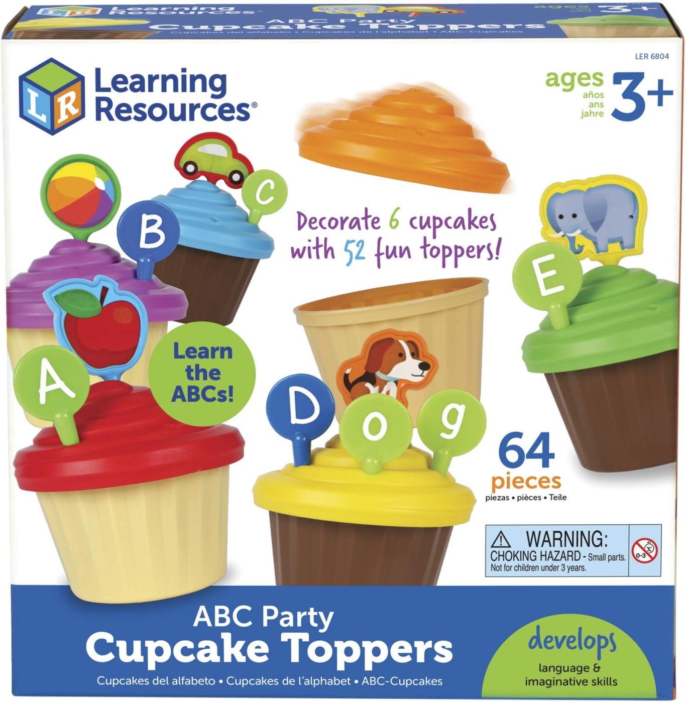 Learning Resources ABC Cupcake Party Toppers, Homeschool, Early Alphabet Learning, Sorting Cupcake Letters, Vocabulary Toy, Cupcakes, Ages 3+