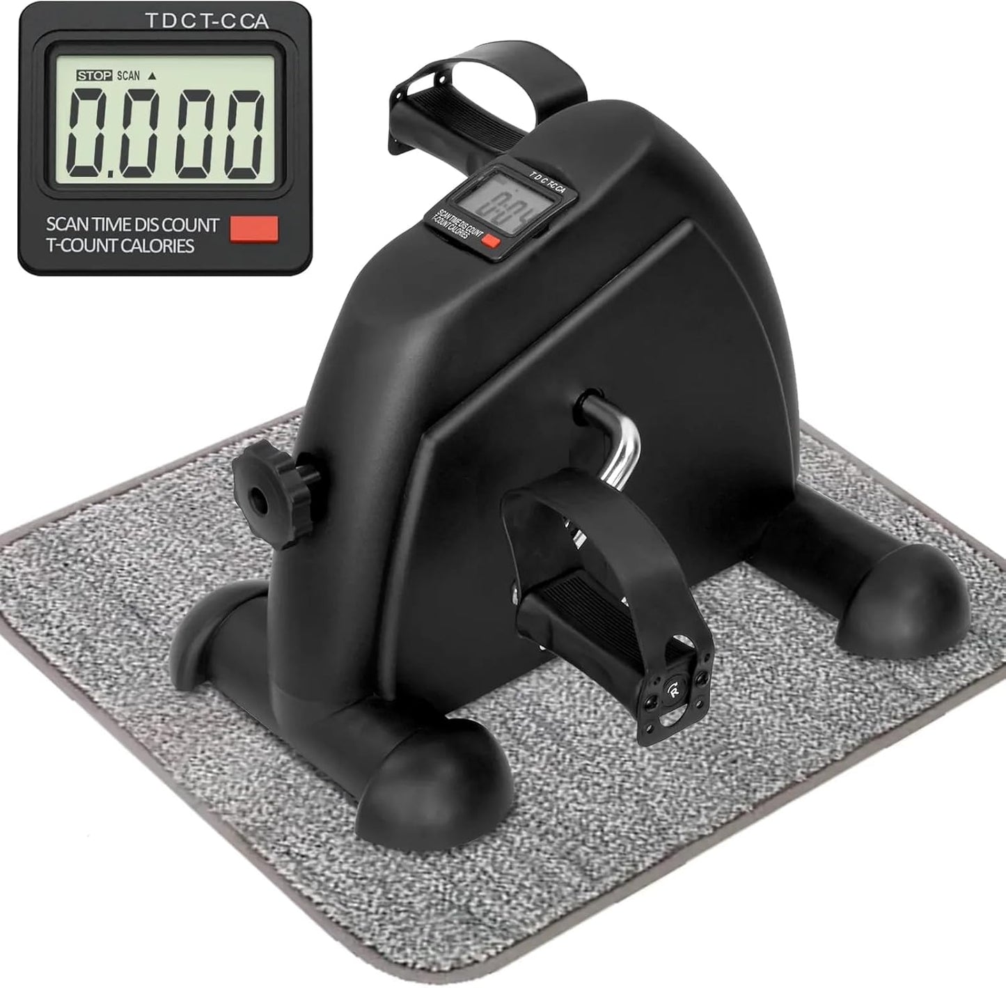 Ouroad Mini Exercise Bike,Portable Pedal Exerciser,Upgraded Exercise Pedal,Arm & Leg Pedal Machine with LED Display Resistance Adjustable