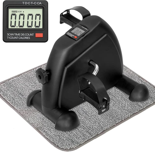 Ouroad Mini Exercise Bike,Portable Pedal Exerciser,Upgraded Exercise Pedal,Arm & Leg Pedal Machine with LED Display Resistance Adjustable
