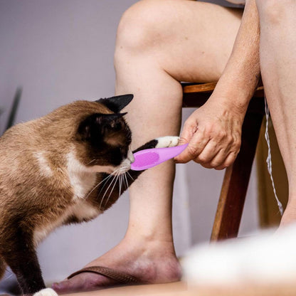 Cat accne Brush - Cat accne Chin trreatment | Silicone Brush for Cats Chin accne & Blackhead Exfoliation | Multifunctional Cleaning Brush for Cats & Pets