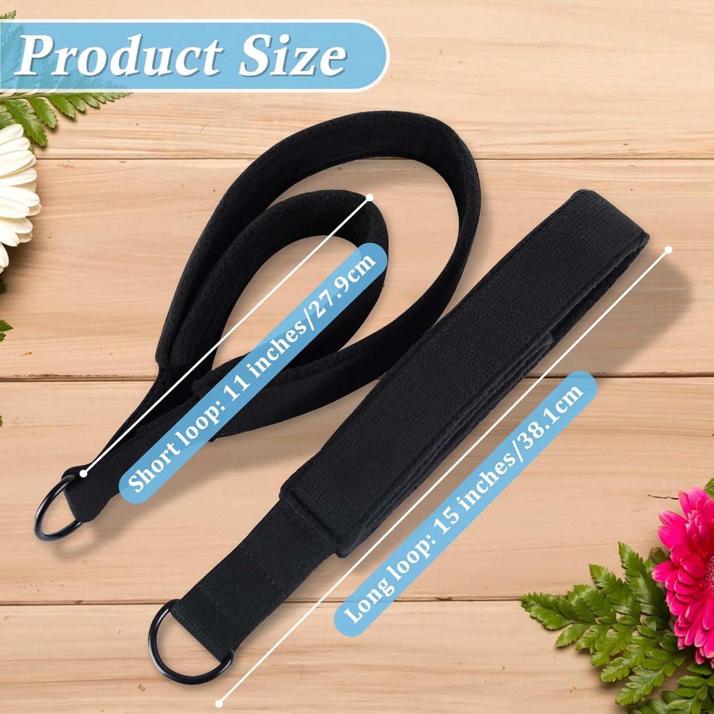 NVAAV 2PCS Pilates Double Loop Straps for Reformer Feet - Fitness and Yoga Equipment - D-Ring Exercise Straps for Gym and Home Workouts