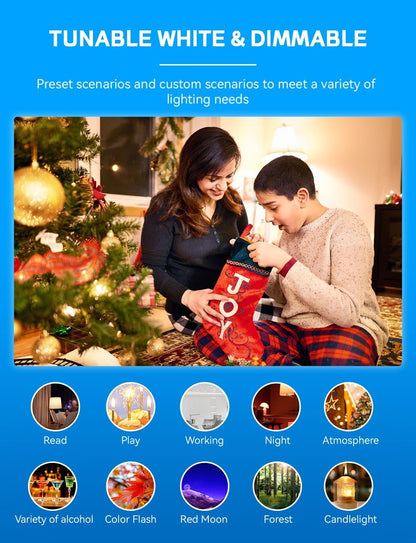 Vanance Smart Light Bulbs 6Pack, WiFi Led Light Bulbs Compatible with Alexa Google Home, Color Changing Light, E27 A19 10W 800LM Dimmable Warm and Multicolor Smart Home Lighting, No Hub Required