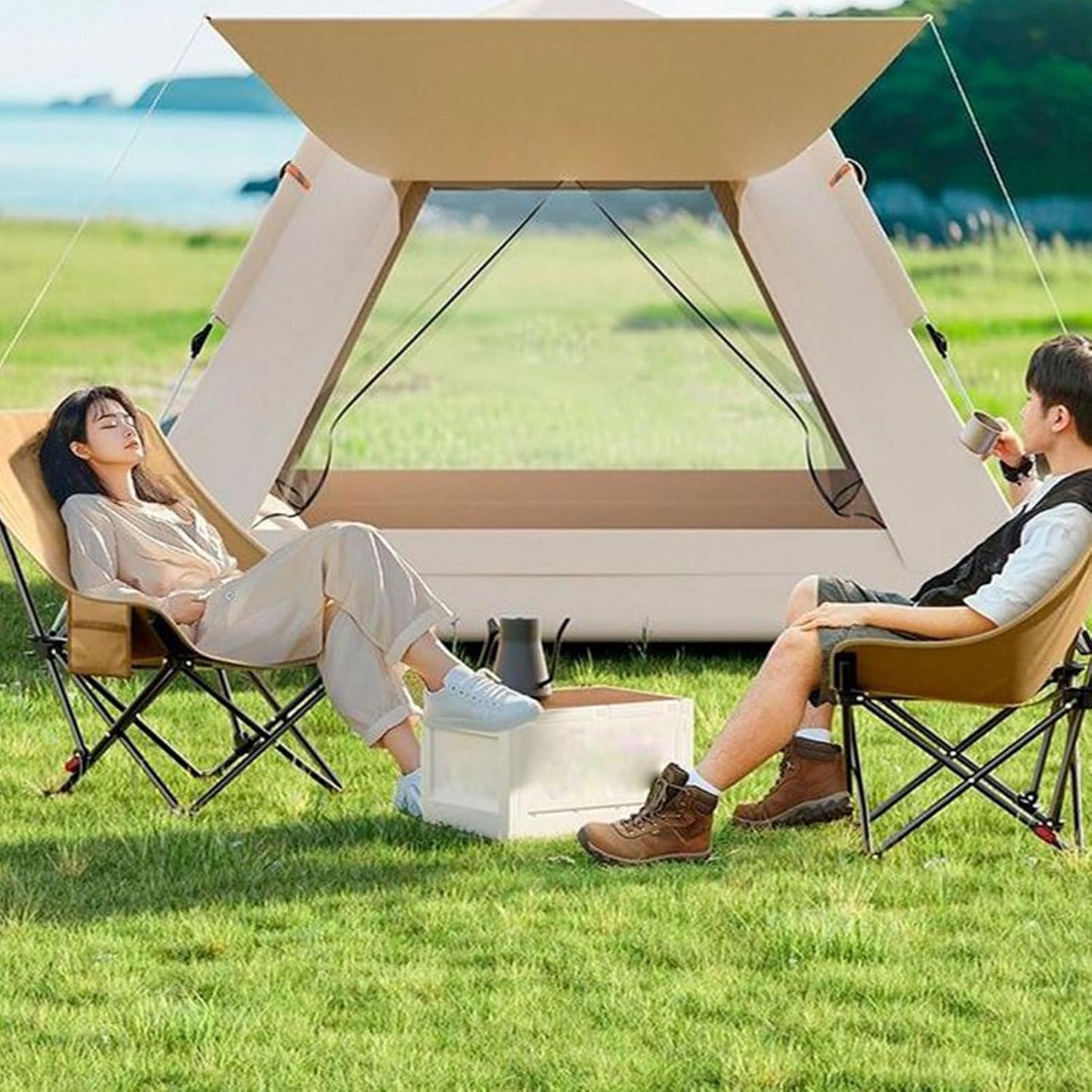 Folding Camping Chair, Portable Beach Chairs, Breathable Camping Gear Seat, Lightweight Travel Design, Sturdy Outdoor Support, for Garden, Hiking, Fishing, Picnic, Sports, Backyard