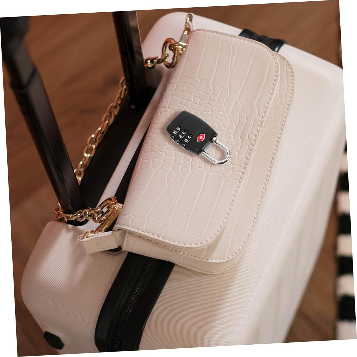 Outanaya -335 Padlock Luggage Padlock Combination Lock Approved for Luggage Security 3- Combination Travel Security Cable Lock