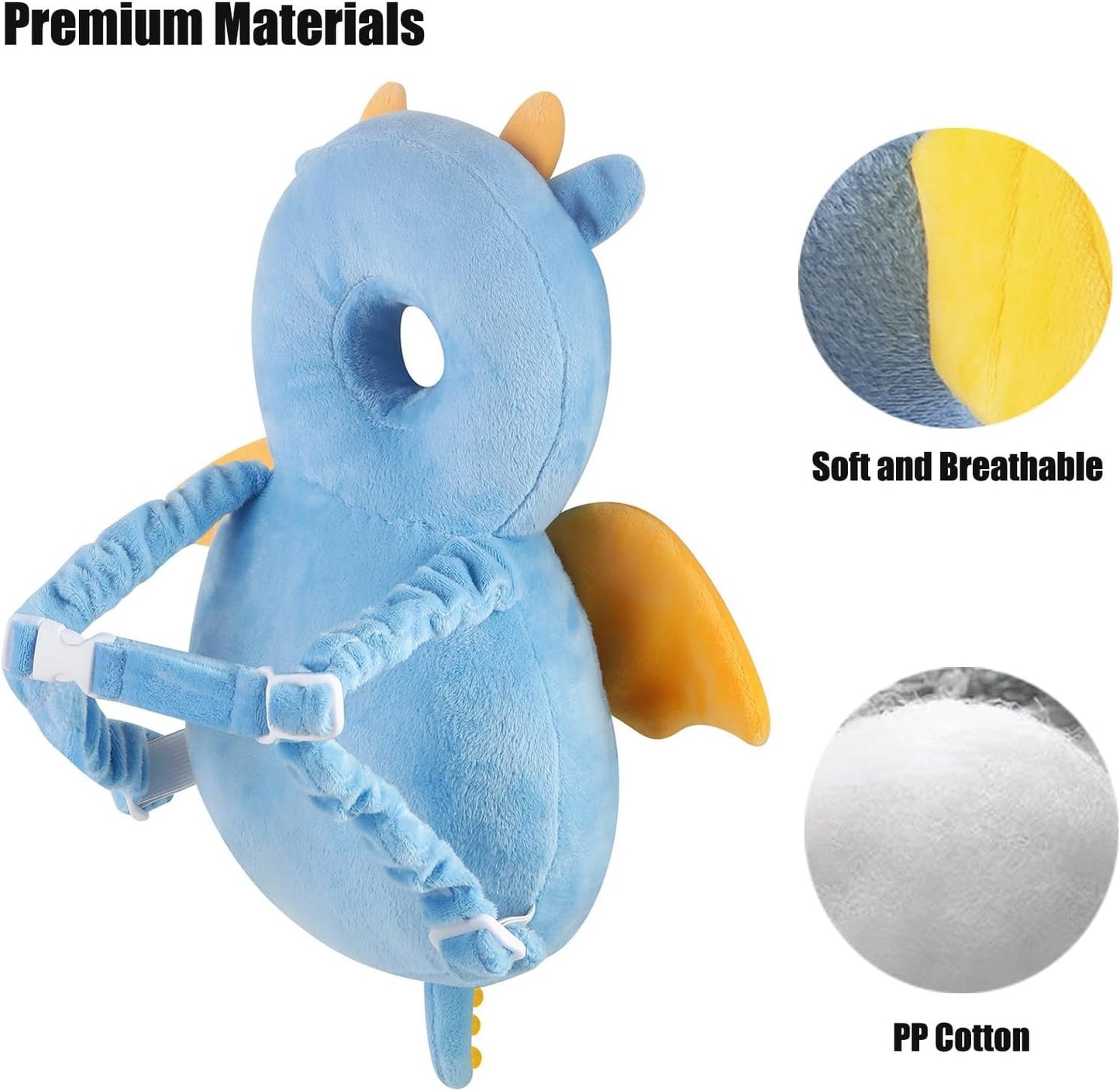 PandaEar Baby Head Protection Backpack, Adjustable Toddler Walking Head Protector Pad Safety Cushion (Blue)
