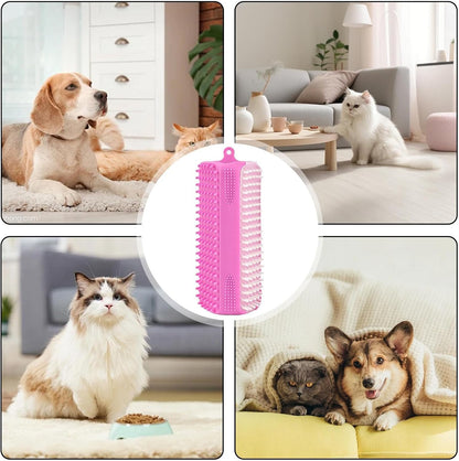 Dog Bath Brush, Silicone Grooming, Deep Cleaning Gentle Soft Tool, Small Medium Breeds Puppy Cat Brush for Indoor Use Home Pet Care Bathing Supplies, 5.12x1.77x1.77 Inches