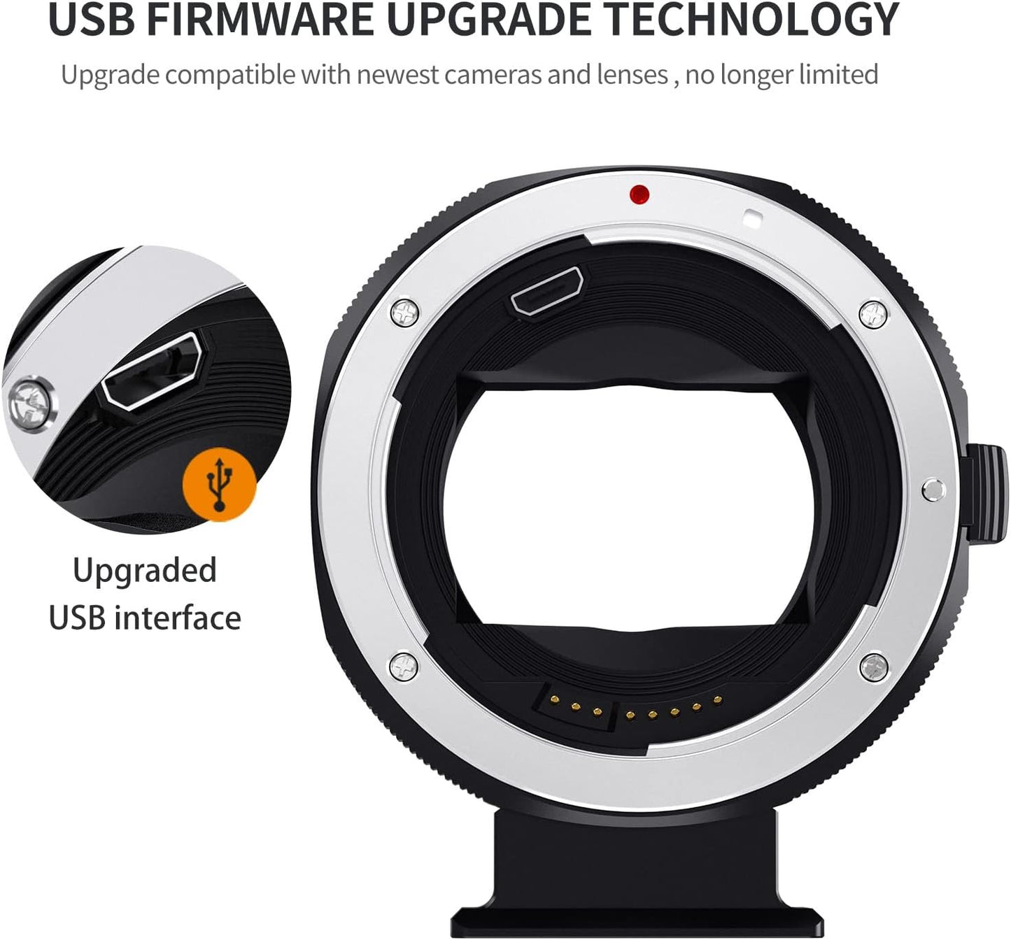 K&F Concept EF-E Electronic Auto Focus Mount Adapter for Canon EF/EF-S Mount Lens to Sony E Mount Cameras with Electronic Contacts Mount Image Stabilization