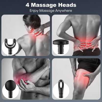 Fronnor Massage Gun with Extended Handle Revolutionary U-Shaped Back Massager for Pain Relief Deep Tissue Body Massager for Neck,Shoulder,Leg-Reach Every Muscle with Ease