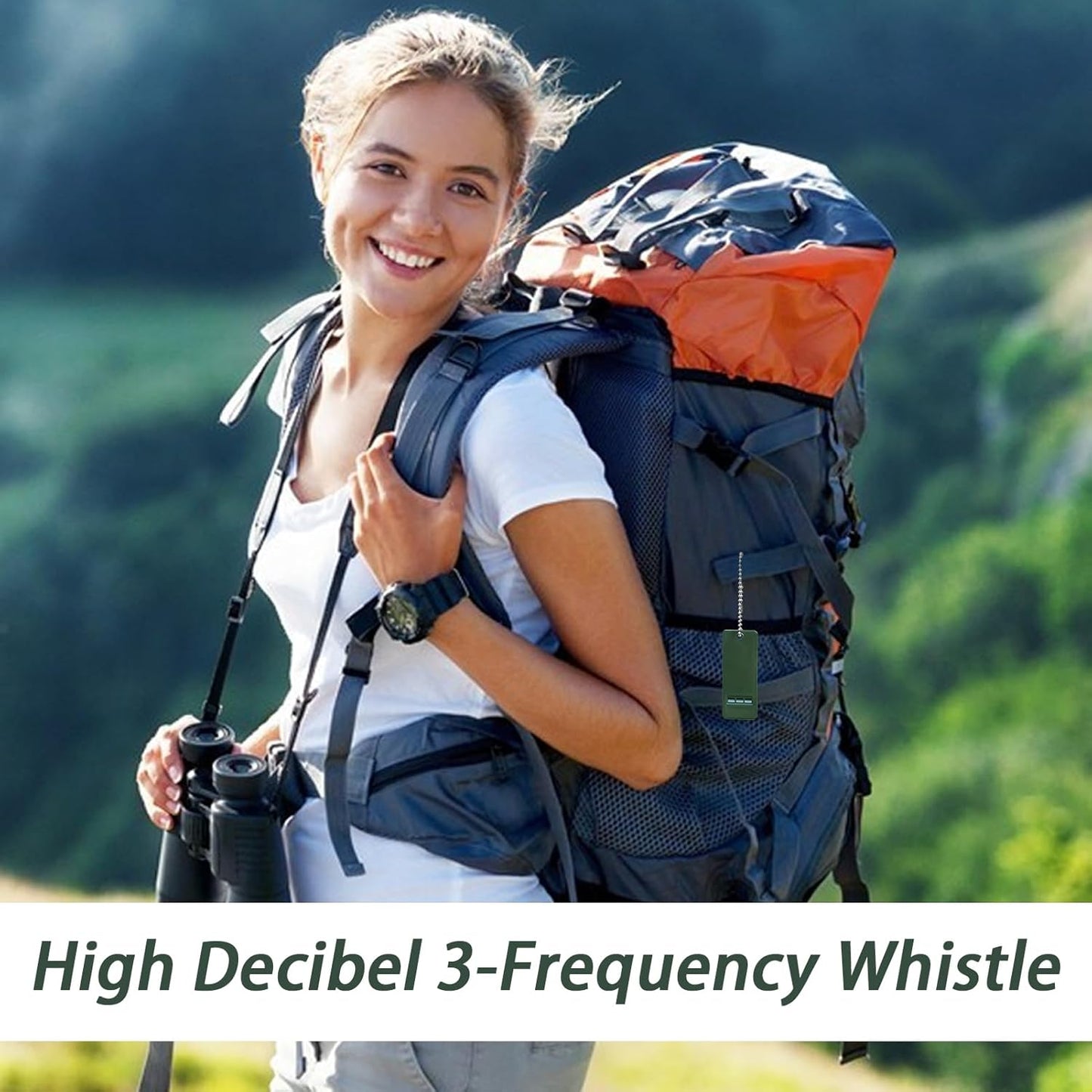 Dog Whistle, High Decibel 3-Tone Hiking Whistle, 2.76in Loud Survival Signal Tool, Lightweight Design, Outdoor Gear for Camping, Wilderness Safety, Hunting, Rescue