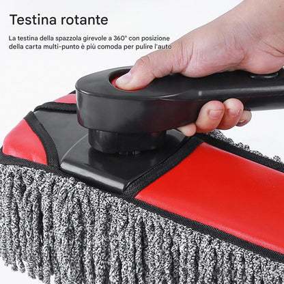 Nuhjytgf Car Washing Brush, Windshield Cleaning Tool, Auto Detailing Mop, 360 Degree Rotating Head, Extendable Lightweight Handle, 80 x 105 cm for Windshields, And Car Bodies