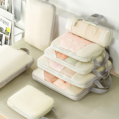 Meiliyizu 5pcs/set Lightweight Packing Cubes for Efficient Suitcase Organization Expandable Travel Organizers Portable Storage Bag