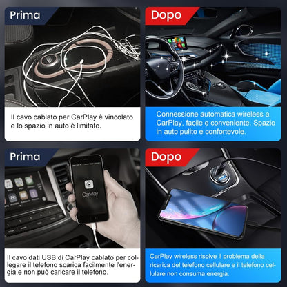 Carlinkit 4.0 Apple CarPlay and Android Auto Wireless Adapter 2 in 1 for CarPlay Wired Car Model Year: 2016-2023, Plug & Play, Support Online Update/Messages/Maps/Music...