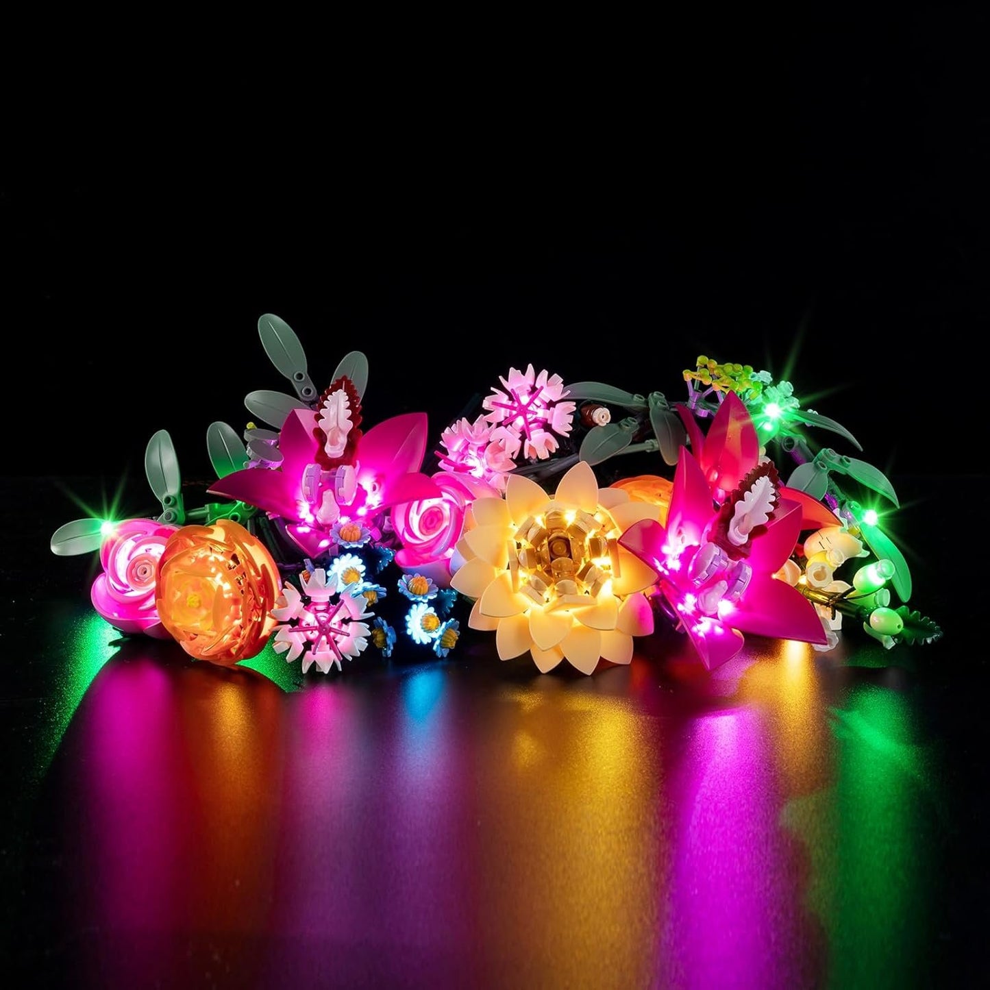 BrickSoul Led Light Kit for Leg0 10342 Botanicals Pretty Pink Flower Bouquet Building Set