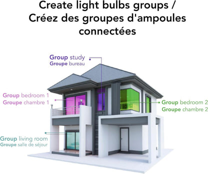 E26 Smart Bulb - Ampoule Intelligente - Alexa Compatible + Google Home Compliant, Colour Changing, LED Smart Light Bulb (10W) Dimmable from The App - Works with 2.4 GHz WiFi