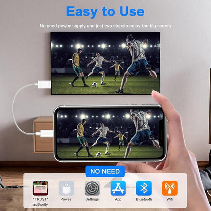 Oliveria iPhone to HDMI Adapter for TV, iPhone to HDMI Cable, HD-MI to i-Phone Adapter, 1080P Digital AV Sync Screen Connector on HDTV/Monitor/Projector, Plug and Play-2 Meter