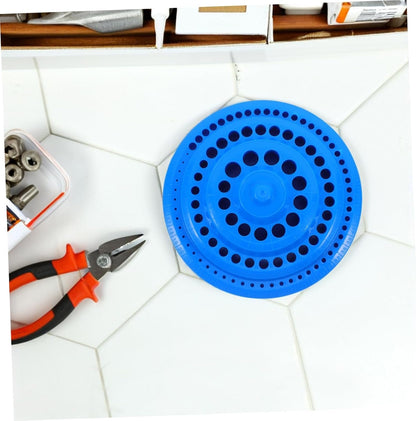 SHINEOFI 1Pc 100 Classified Storage Tray for Drill Bits Professional Organizer Holder with Multiple Durable and Practical Design Convenient for Workspace Organization Blue